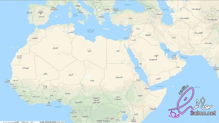 خريطة الوطن العربي والعالم